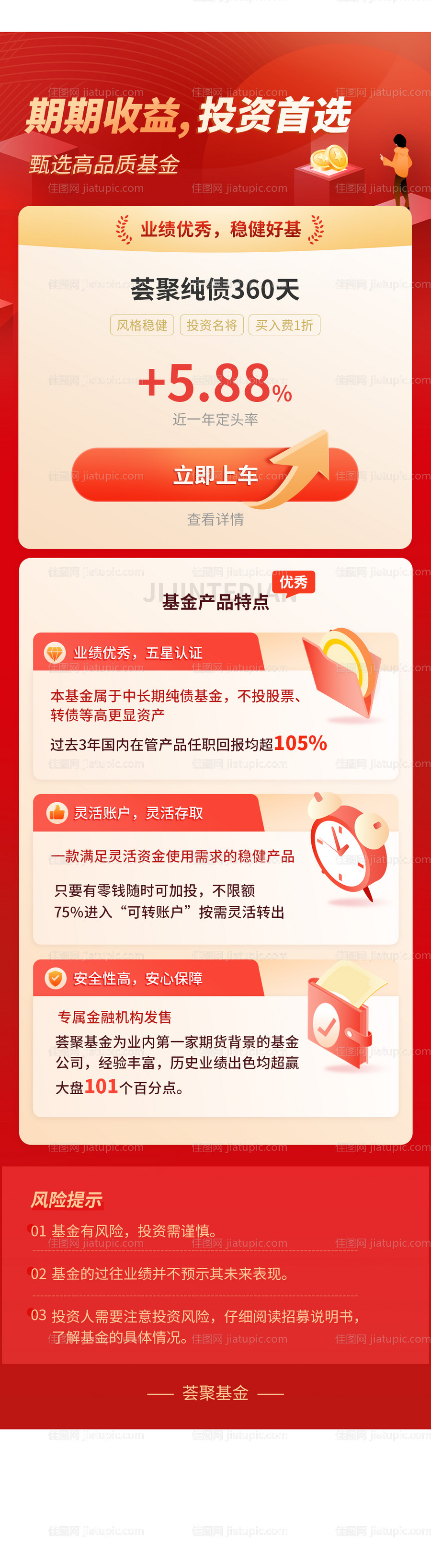 基金产品营销H5活动页面长图海报-源文件