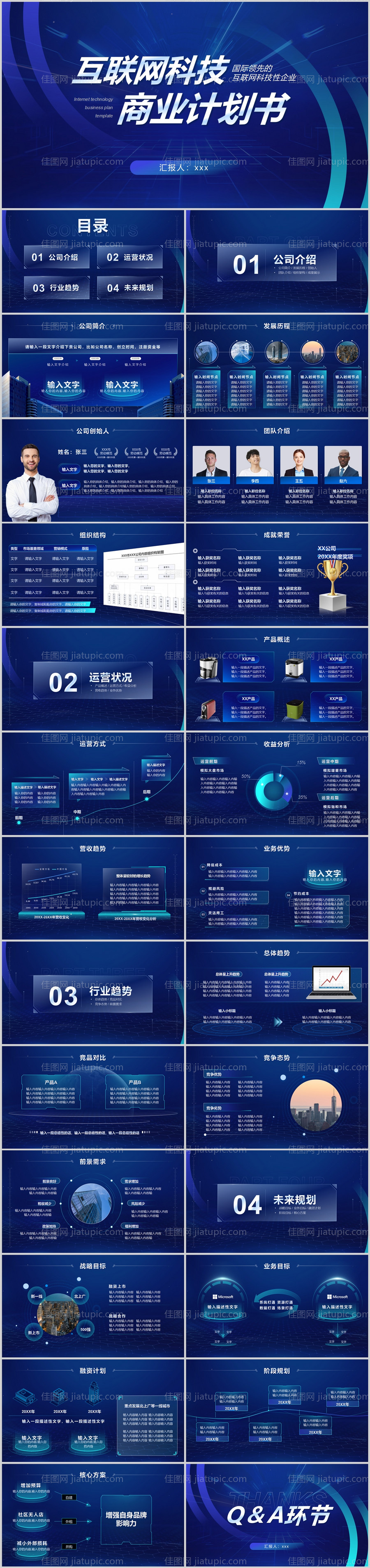 互联网项目总结汇报PPT-源文件